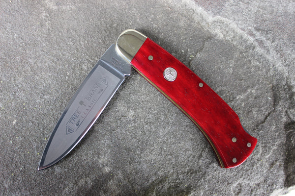 Böker Large Lockback with Smooth Red bone handles (BK1000SRB)