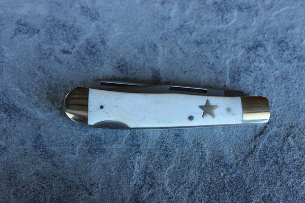 Böker Plus Smooth White Bone Double Locking Trapper (01BO212)