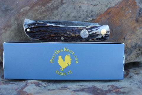 El Gallo EG99jrDSdam Stag Handle Clodbuster Damascus