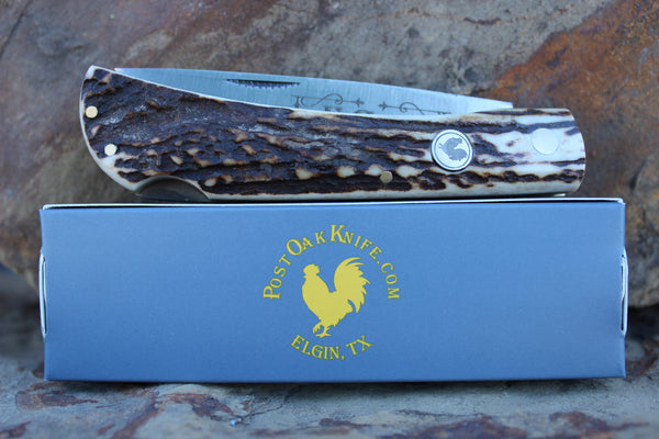 El Gallo EG99DSL Stag Handle Large Lockback D2 blade