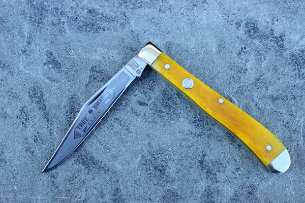 Böker Manufaktur Slim Line Single Blade Trapper Yellow Bone (110093YB)