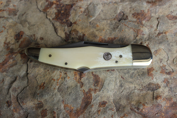 Böker Double Lockback Hunter with smooth White Bone handles (BK2021SWB)