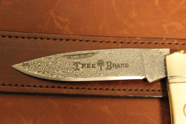 Böker Smooth White Bone Gentleman's Lockback w/ Damascus Blade (110251DAM)