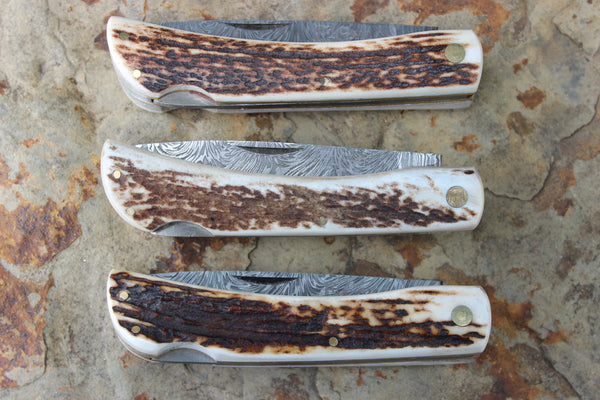 El Gallo EG99DSLdam Stag Handle Large Lockback Damascus