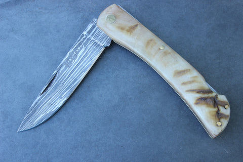 El Gallo EG99RHLdam Ram Horn Large Lockback Damascus