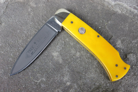 Böker Large Lockback with Smooth Yellow bone handles  (BK1000YB)