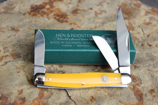 Hen & Rooster Yellow Stockman Stainless Steel Knife (413Y)