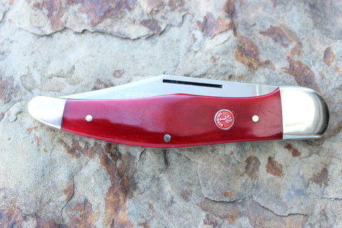 Böker Large Single Blade Hunter with Smooth Red Bone handles  (111010SRB)
