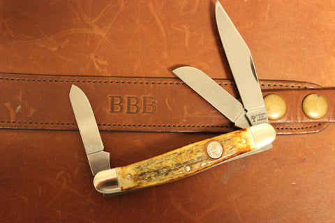 Ariat A710010802 Large Stockman Folding Pocket Knife with Brown Bone Handle