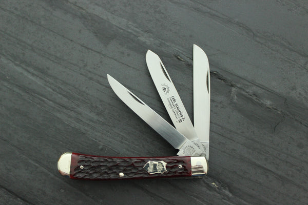Vintage Trapper Pattern with Red Pick Bone Handles