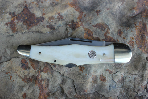 Böker Large Lockback Single Blade Hunter with White Bone handles  (BK1011SWB)