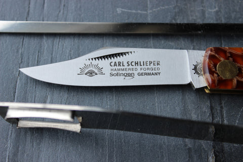 German Eye Brand Slim Trapper, Solingen Carbon Steel Blade, Deer