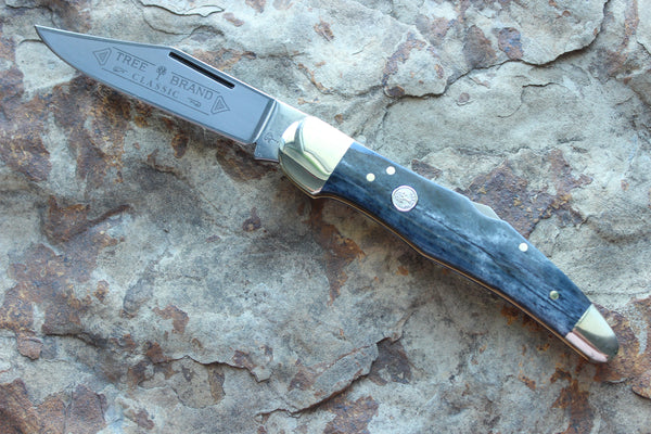 Böker Large Lockback Single Blade Hunter with Grey bone handles  (BK1011SGB)