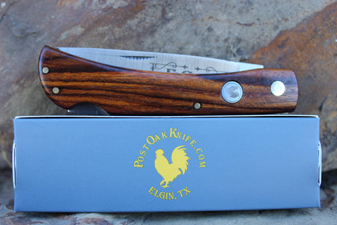 El Gallo EG99L Wood Handle Large Lockback D2 blade