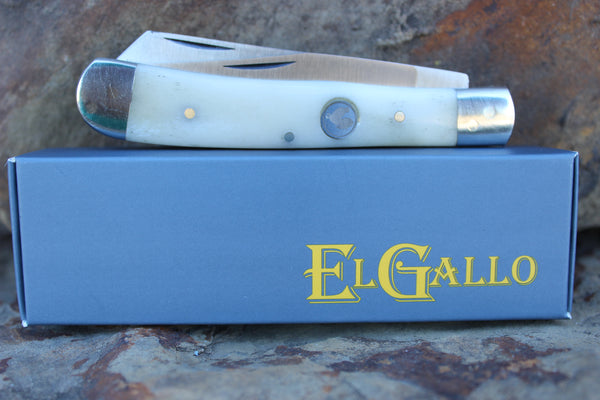 El Gallo EGJB Bone Handle Large Trapper D2 blade