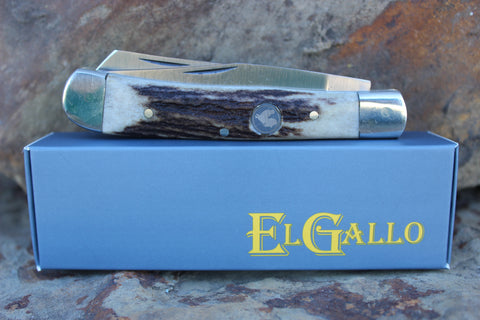 El Gallo EGJDS Stag Handle Large Trapper D2 blade