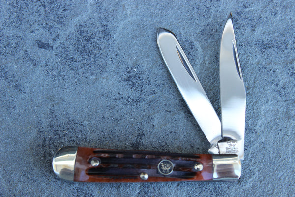 Hen & Rooster Baby Trapper Stainless Steel Knife with Stag handles (422ASC)