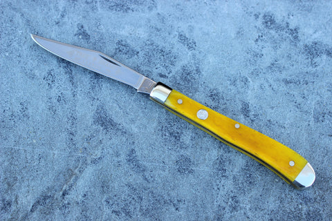Böker Manufaktur Slim Line Single Blade Trapper Yellow Bone (110093YB)