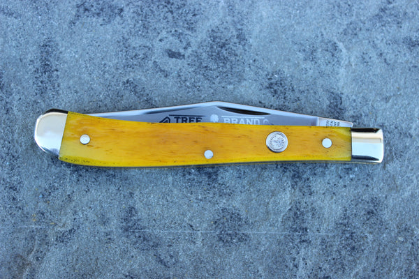 Böker Manufaktur Slim Line Single Blade Trapper Yellow Bone (110093YB)